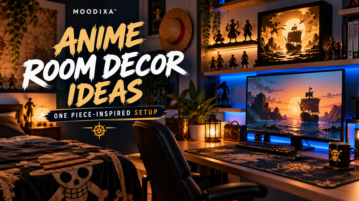 Anime room decor ideas for a One Piece-inspired Moodixa setup
