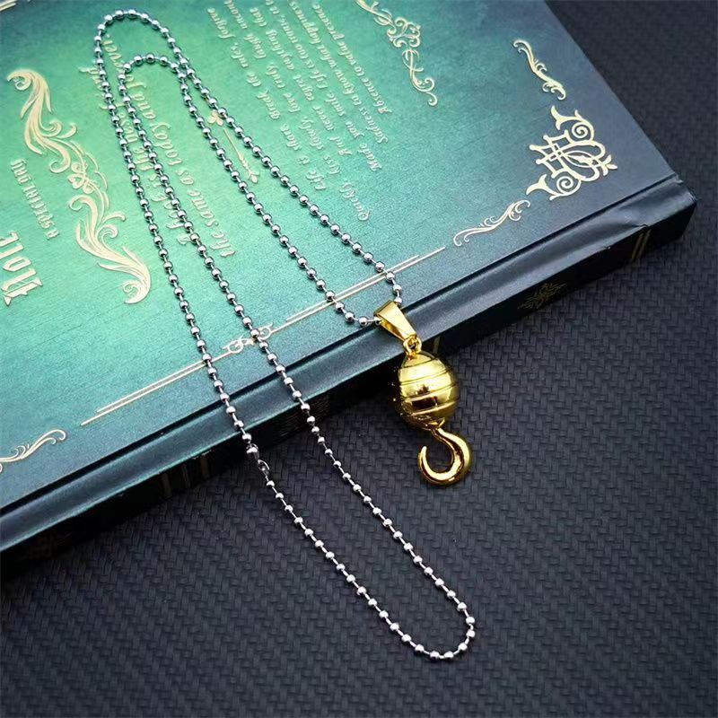 Sir Crocodile Gold Hook & Whitebeard Pirates Titanium Steel Necklace