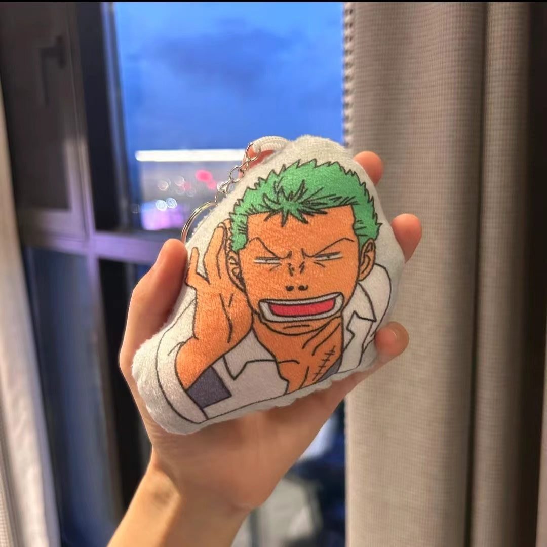 Mosshead Talking Zoro Pendant Plush Toy Keychain