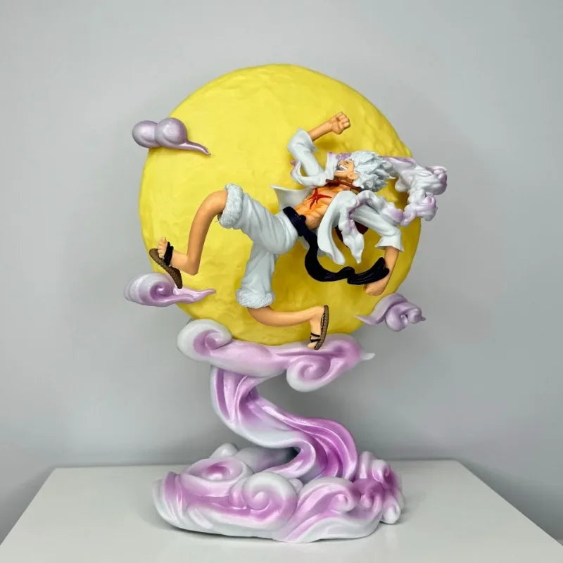 One Piece Gear 5 Nika Luffy Moon Light Figure – 28cm Anime LED Statue Decor 🌙