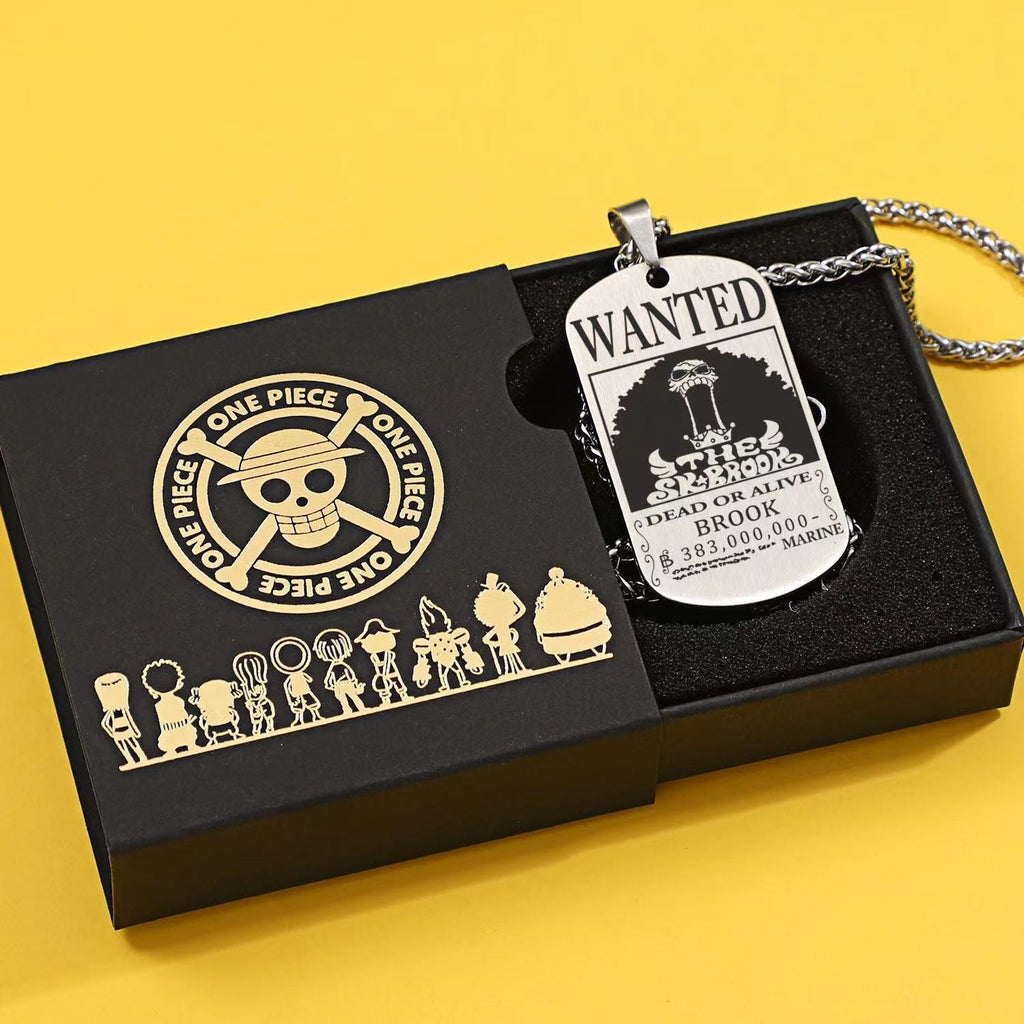 Dog Tag Bounty Poster Titanium Steel Necklace