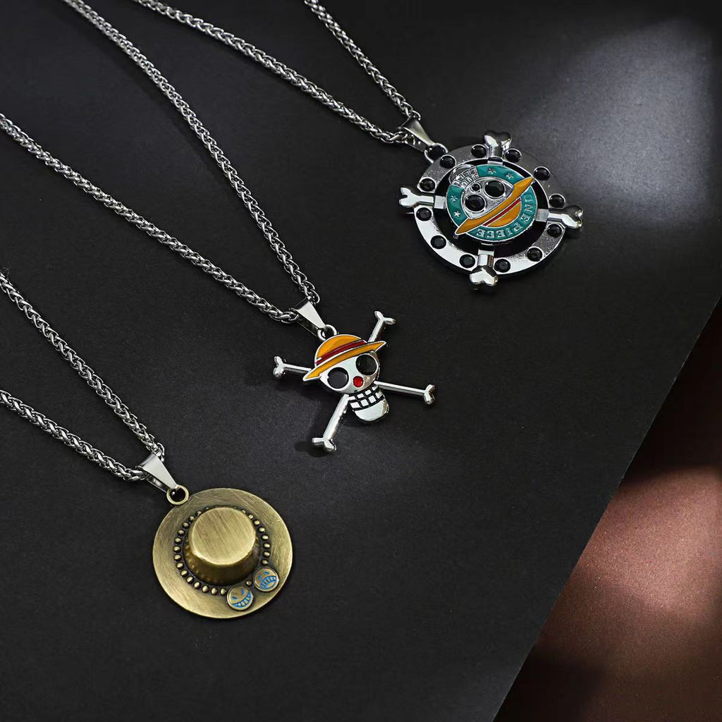 Luffy Law Zoro Ace 360° Rotatable Titanium Steel Necklace