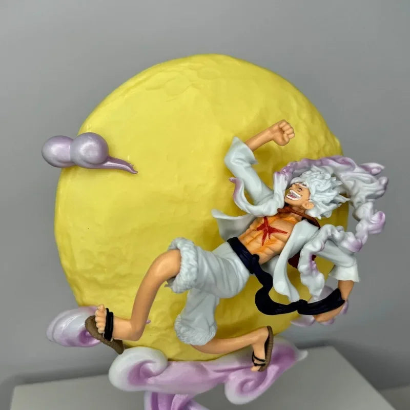 One Piece Gear 5 Nika Luffy Moon Light Figure – 28cm Anime LED Statue Decor 🌙