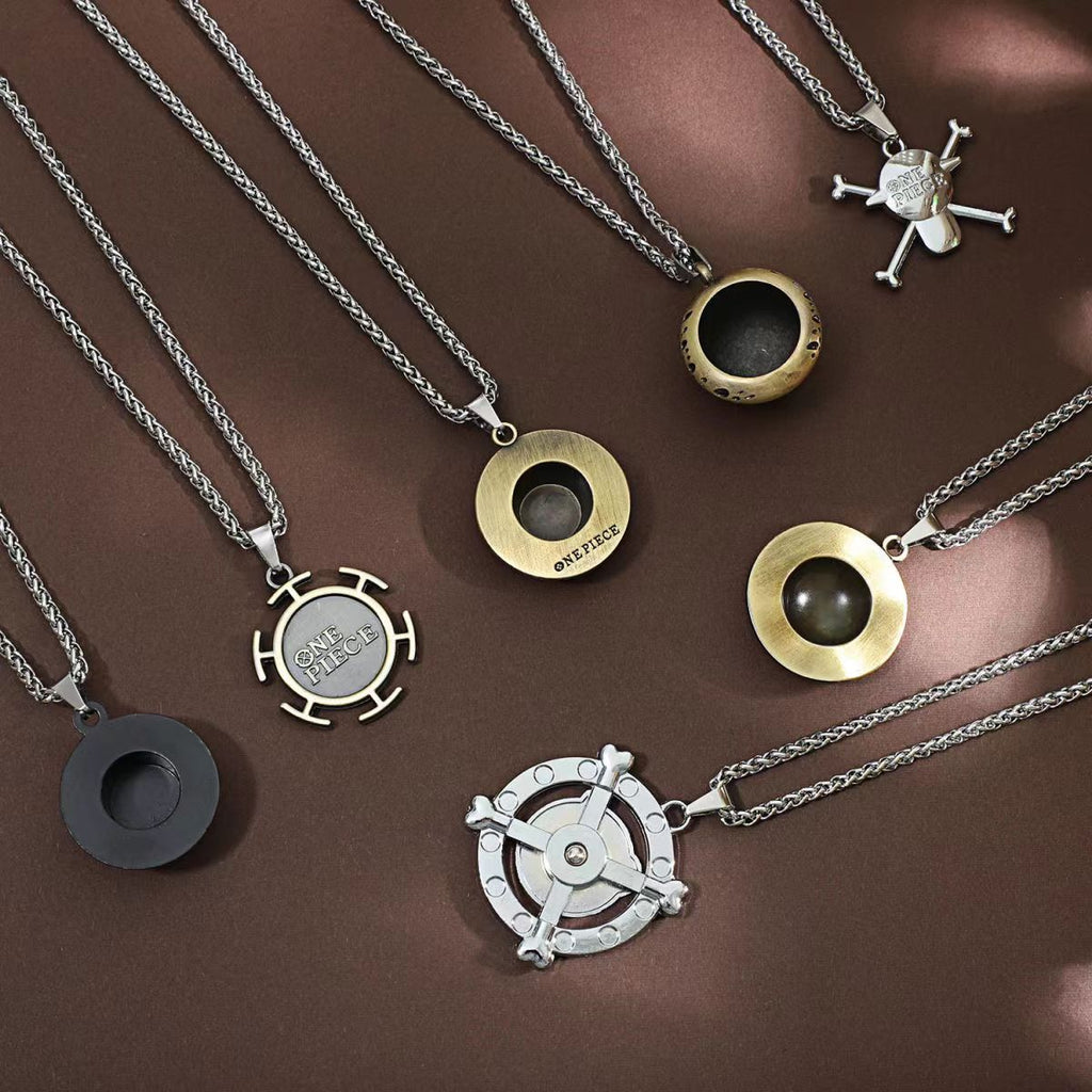 Luffy Law Zoro Ace 360° Rotatable Titanium Steel Necklace