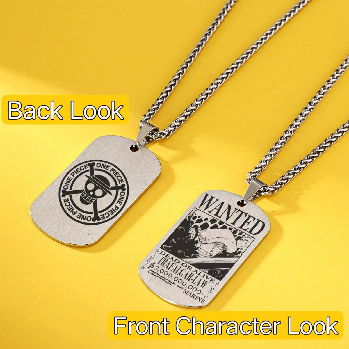 Dog Tag Bounty Poster Titanium Steel Necklace