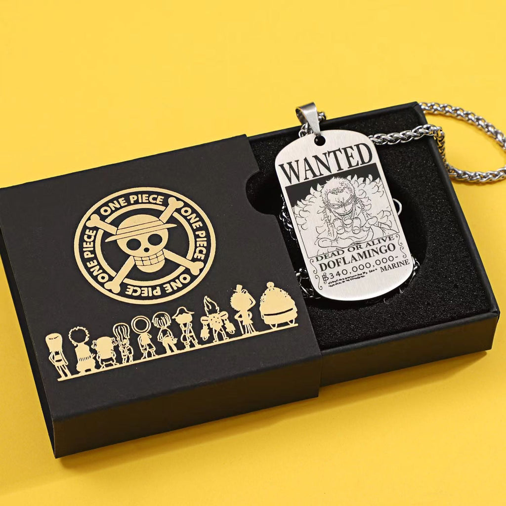 Dog Tag Bounty Poster Titanium Steel Necklace