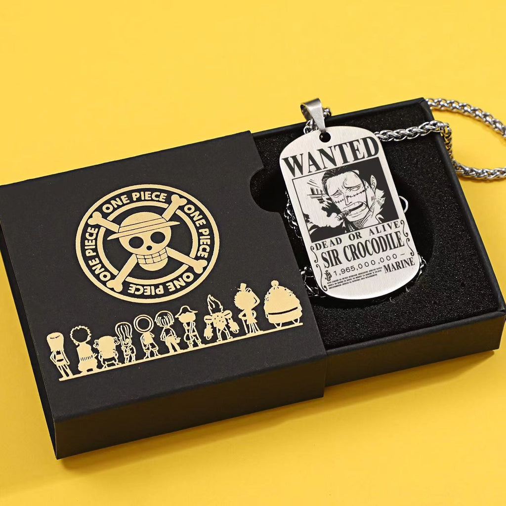 Dog Tag Bounty Poster Titanium Steel Necklace