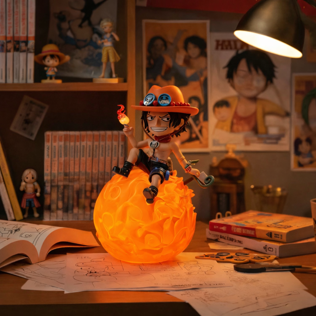 One Piece Devil Fruit Night Light – Luffy & Ace Anime LED Lamp With Voice Control 🔥
