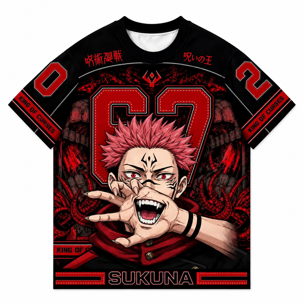 Ryomen Sukuna Black Jersey – anime graphic jersey product image 1 | Moodixa™