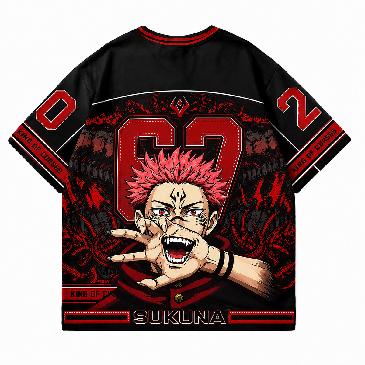 Ryomen Sukuna Black Jersey – anime graphic jersey product image 2 | Moodixa™