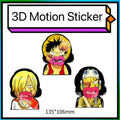 Nami's Punch 3D Motion sticker, 3 varieties Of morphologic