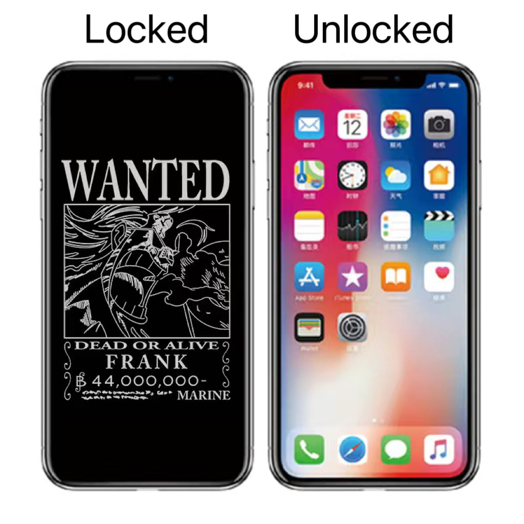 Straw Hat Pirates Wanted Poster iPhone AOD Tempered Glass Screen Protector