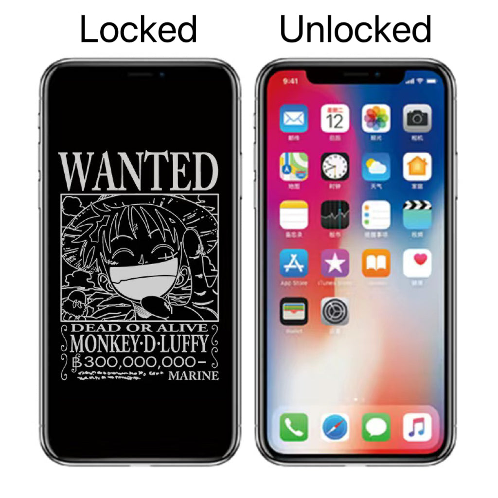 Straw Hat Pirates Wanted Poster iPhone AOD Tempered Glass Screen Protector