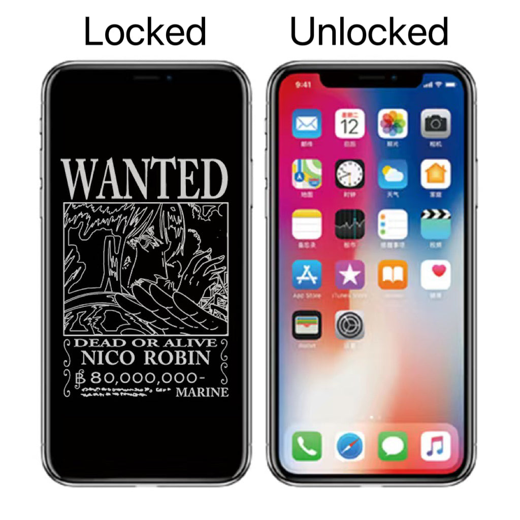Straw Hat Pirates Wanted Poster iPhone AOD Tempered Glass Screen Protector