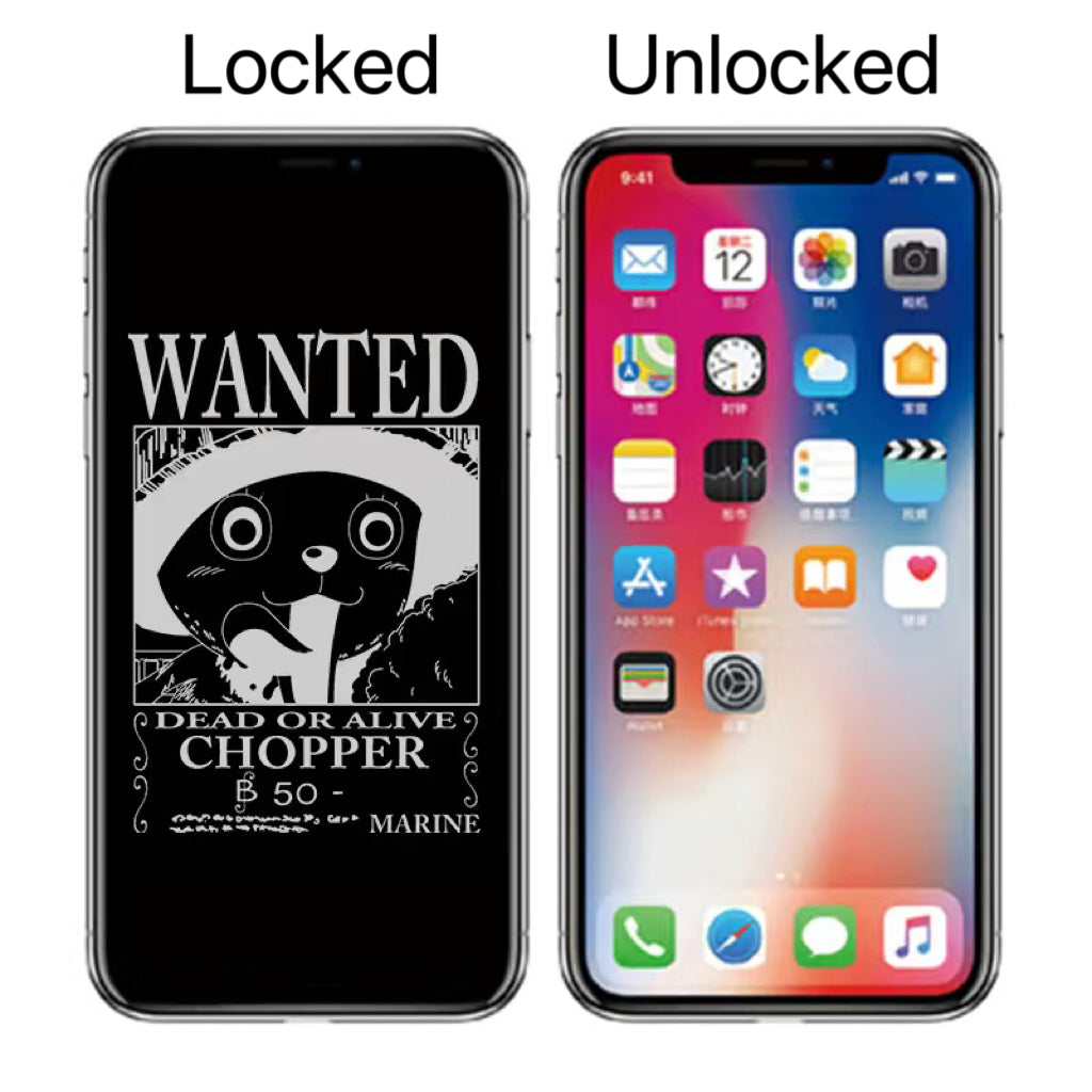 Straw Hat Pirates Wanted Poster iPhone AOD Tempered Glass Screen Protector