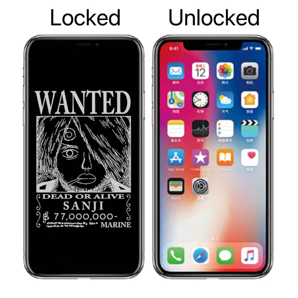 Straw Hat Pirates Wanted Poster iPhone AOD Tempered Glass Screen Protector