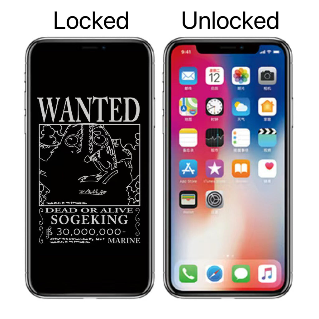 Straw Hat Pirates Wanted Poster iPhone AOD Tempered Glass Screen Protector