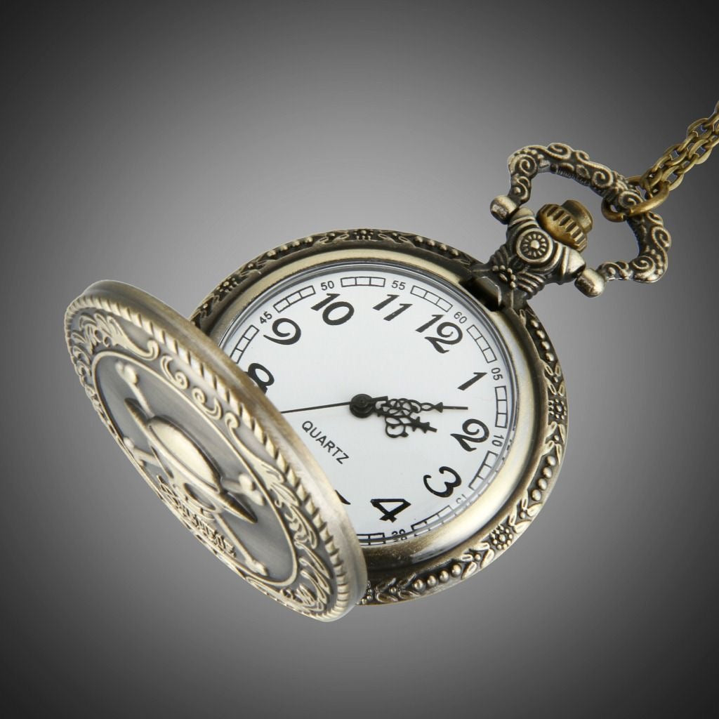 Straw Hat Vintage Pocket Watch Quartz Collectible