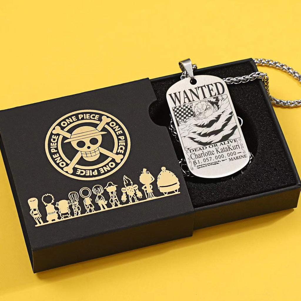 Dog Tag Bounty Poster Titanium Steel Necklace