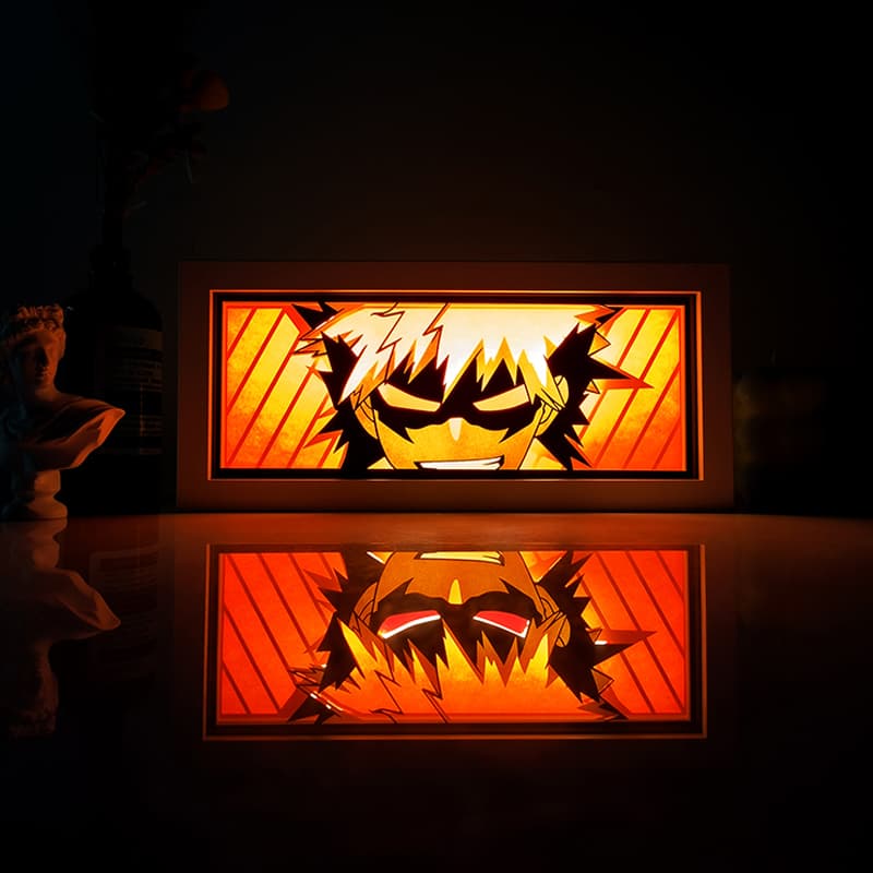 My Hero Academia RGB LED Light Frame – Anime Room Decor with Remote 🔥