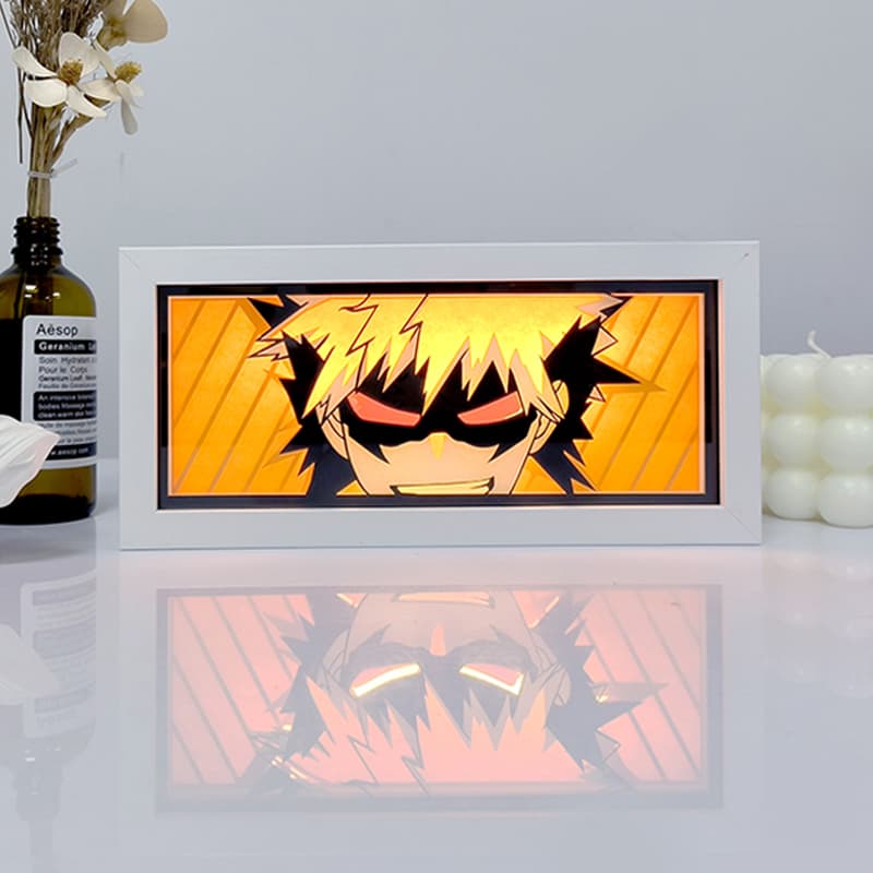 My Hero Academia RGB LED Light Frame – Anime Room Decor with Remote 🔥