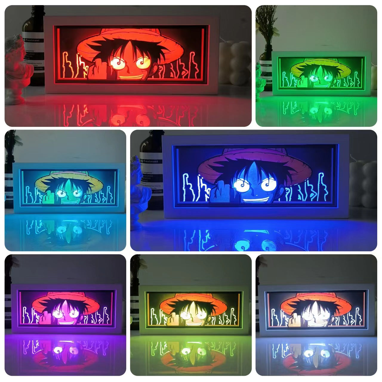 One Piece Anime RGB LED Light Frame With Remote – Transform Your Room Into a Pirate Scene 🔥