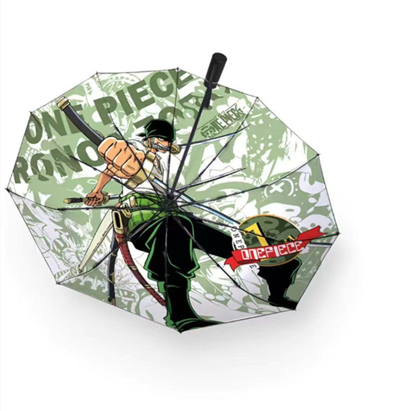One Piece Anime Folding Umbrella – Automatic Sun & Rain UV Protection, Luffy Zoro Inspired Design ☂️