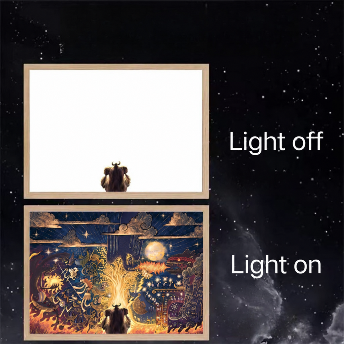 Final War Sketch Art LED Light Painting Night Light Lamp