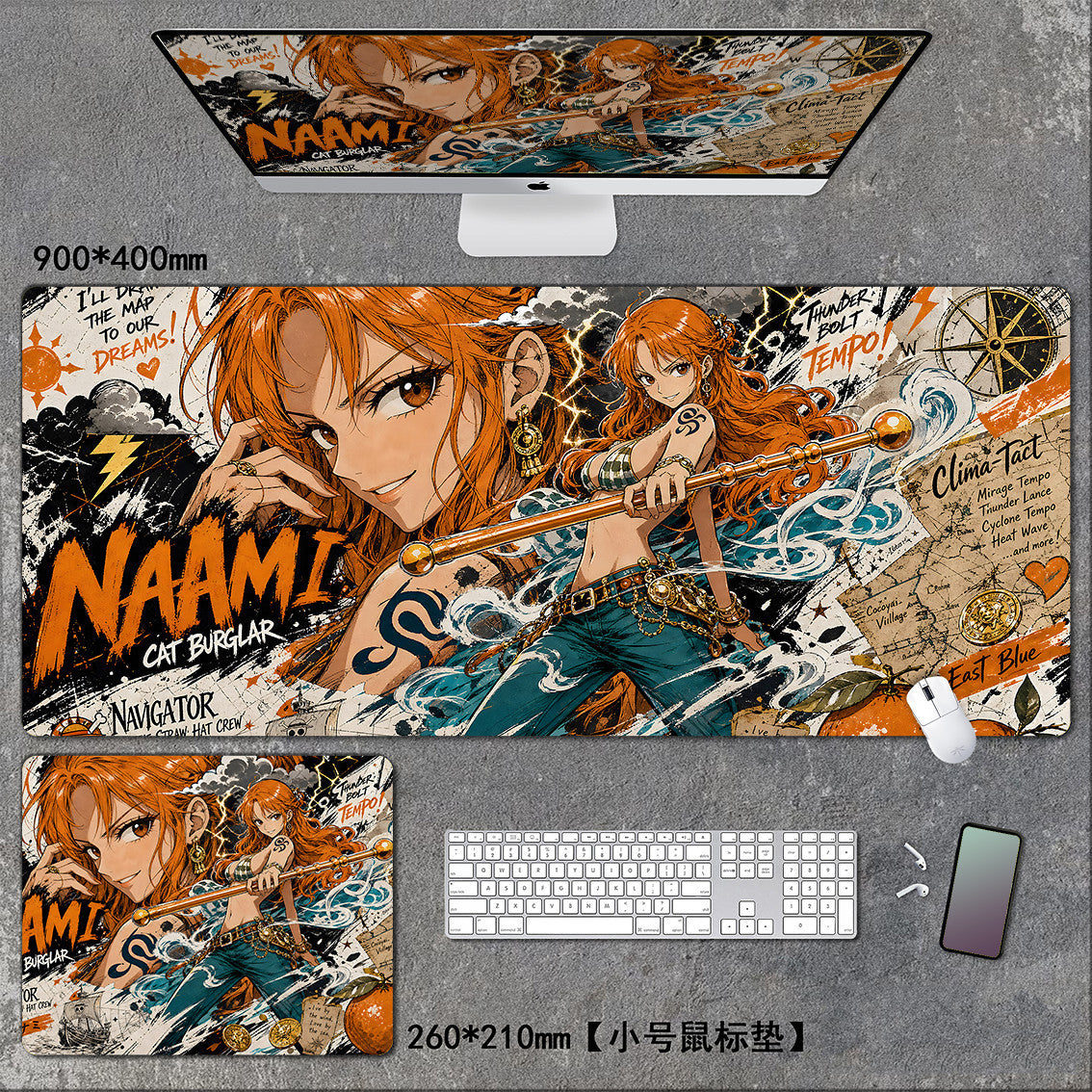 One Piece XXL Gaming Mouse Pad – Extended Anime Desk Mat for Gaming & Office 🏴‍☠️