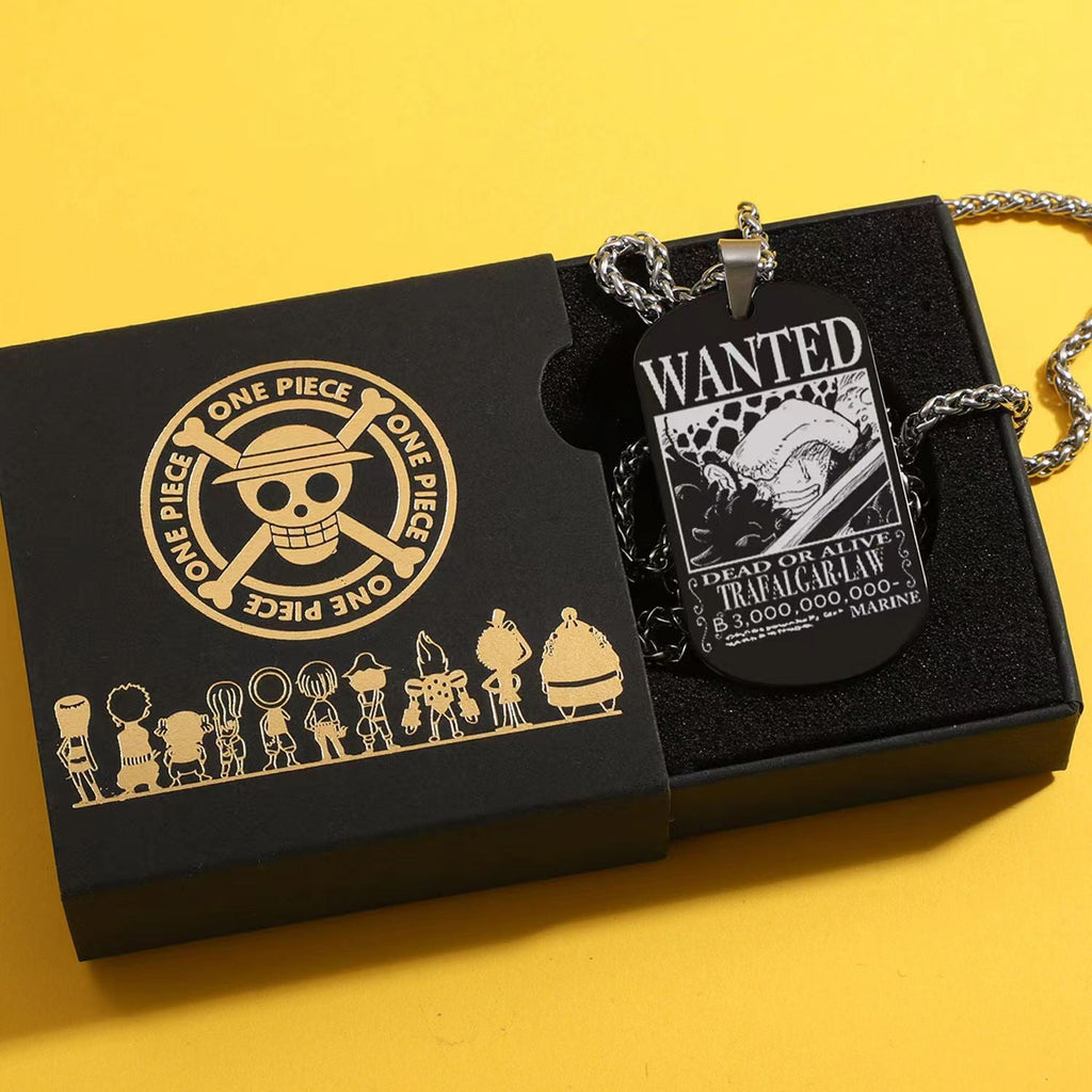 Dog Tag Bounty Poster Titanium Steel Necklace