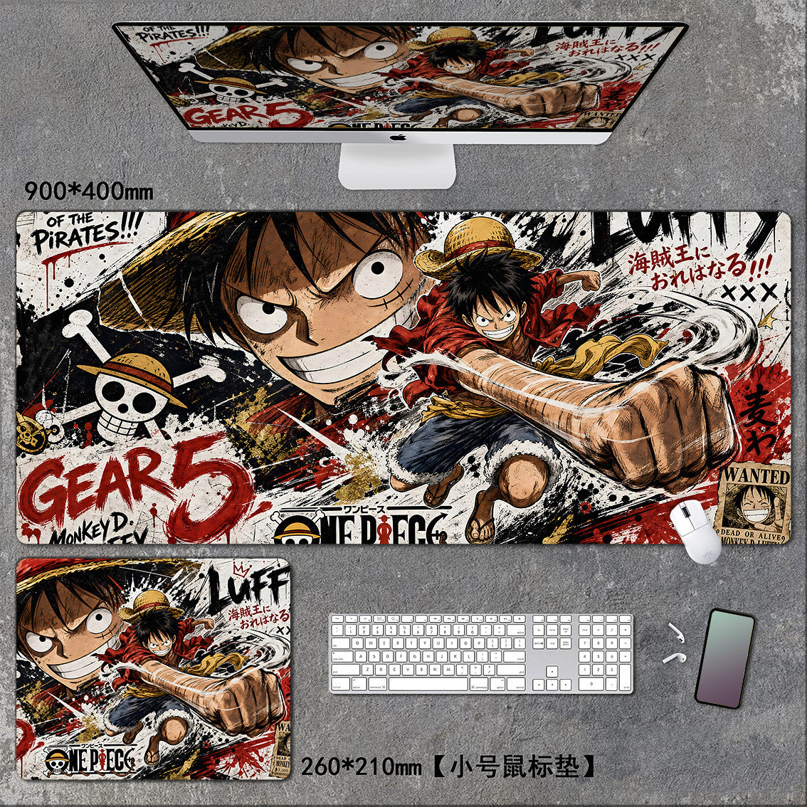 One Piece XXL Gaming Mouse Pad – Extended Anime Desk Mat for Gaming & Office 🏴‍☠️