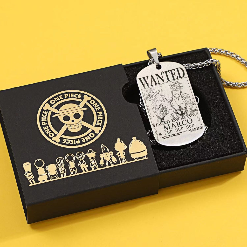 Dog Tag Bounty Poster Titanium Steel Necklace