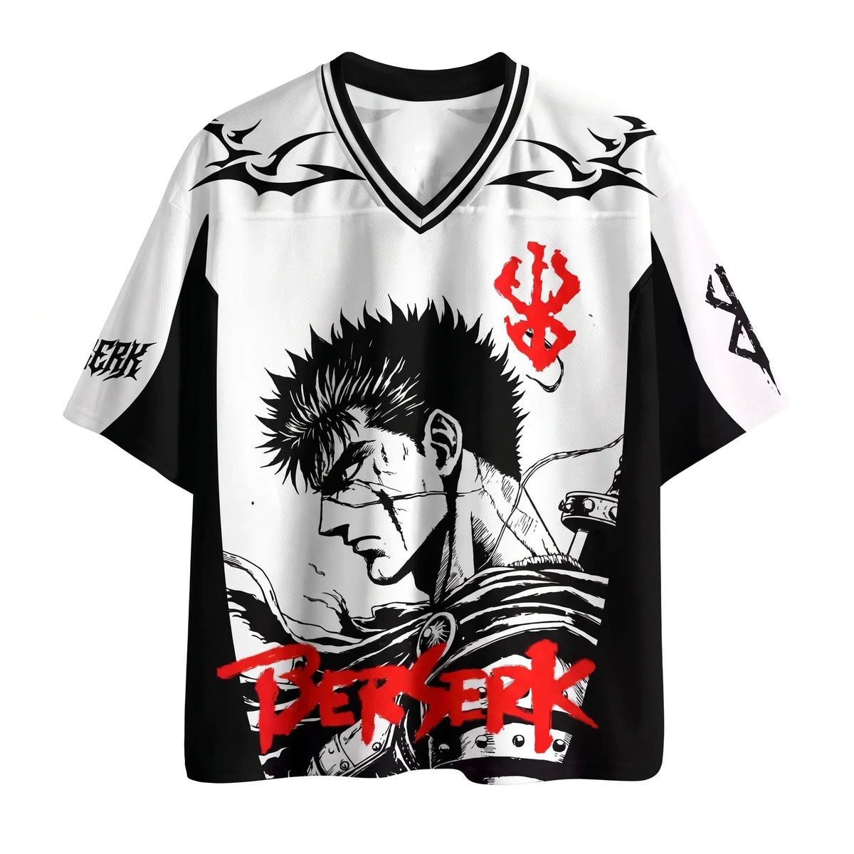 Guts Berserk White Jersey – anime graphic jersey product image 1 | Moodixa™