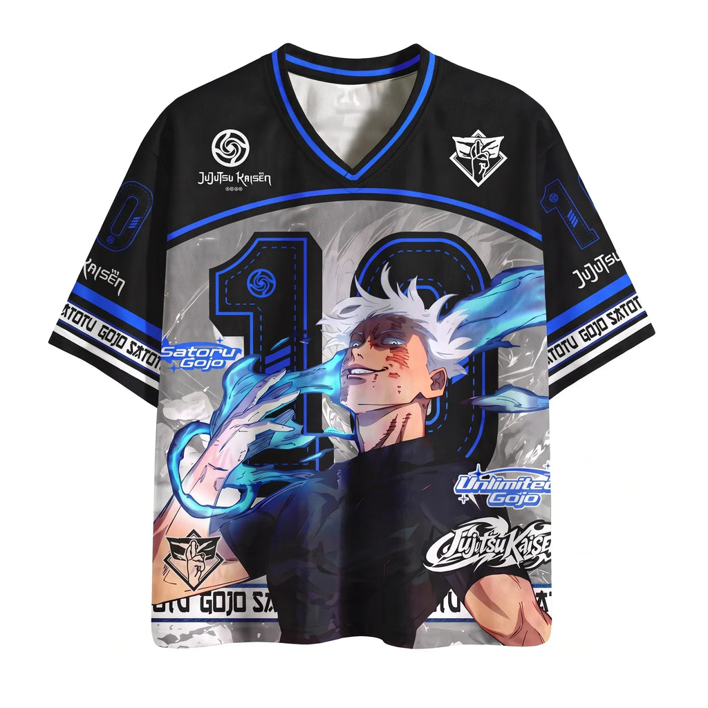 Satoru Gojo Blue Jersey – anime graphic jersey product image 1 | Moodixa™