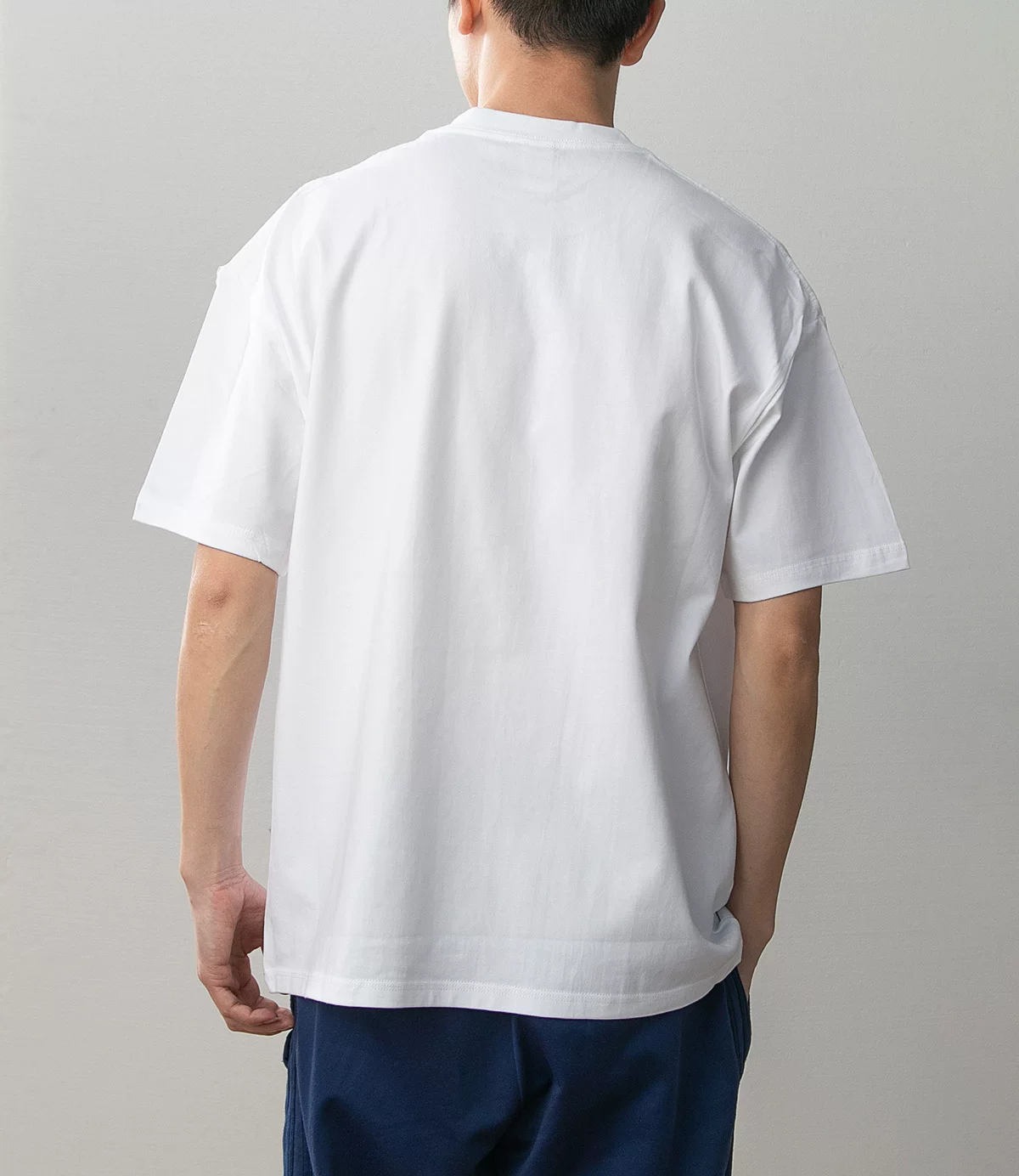 Kakashi Hatake Naruto white graphic T-shirt plain back shown on model