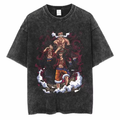 One Piece vintage washed black cotton T-shirt featuring Luffy Legacy Whitebeard Tribute graphic front print