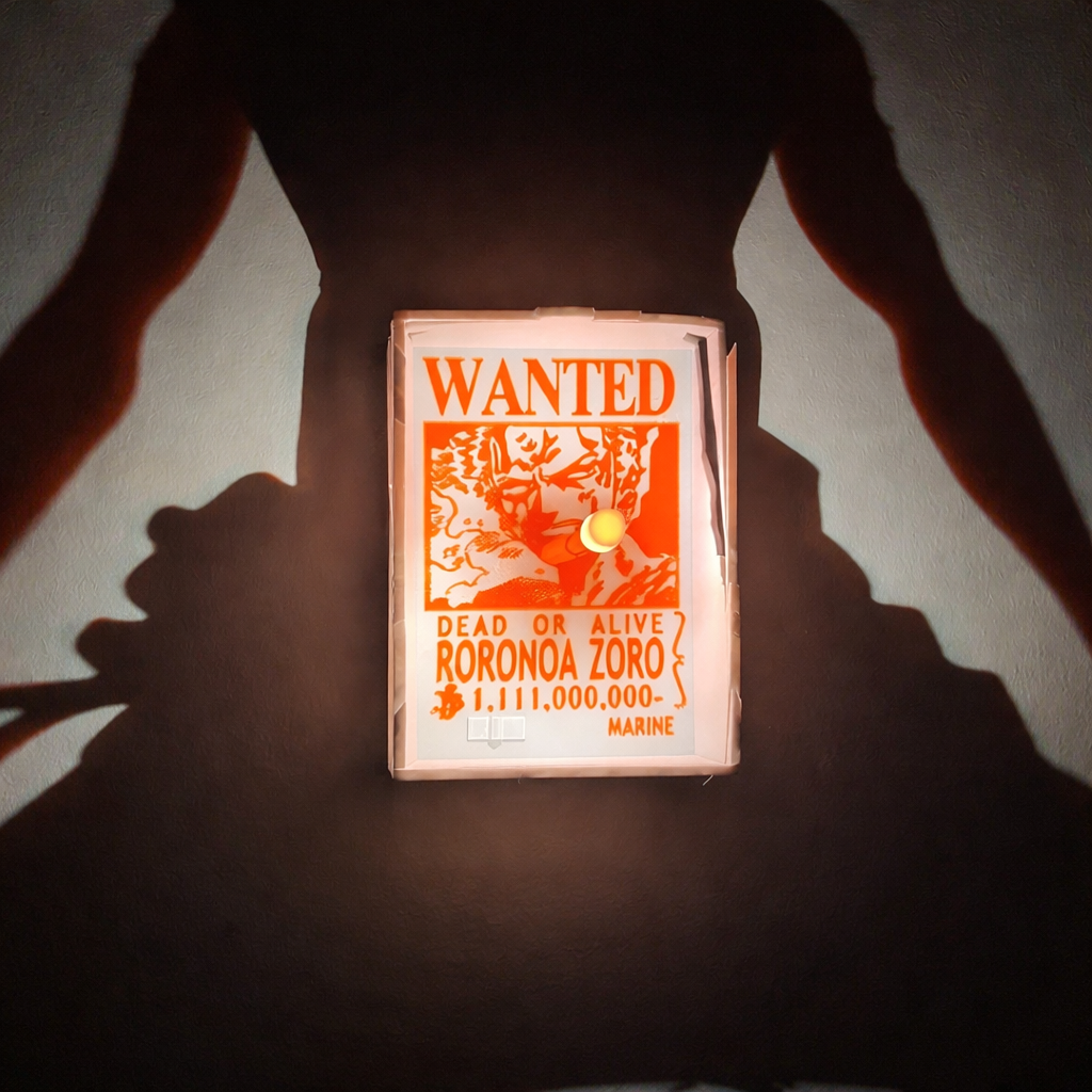 Zoro Shadow Lamp – Turn Your Room Into an Anime Scene Orange 🔥